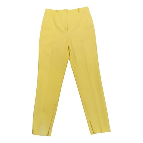 Pre-owned Dorothee Schumacher Wool Trousers In Yellow