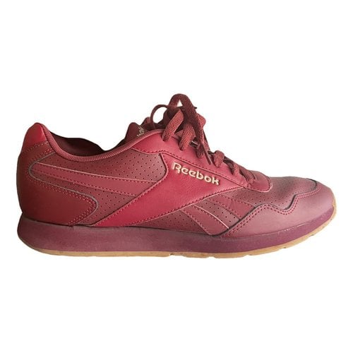 Pre-owned Reebok Leather Low Trainers In Red