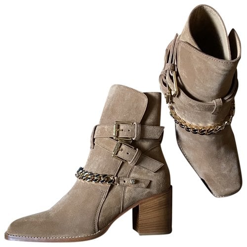 Pre-owned Amiri Cowboy Boots In Beige