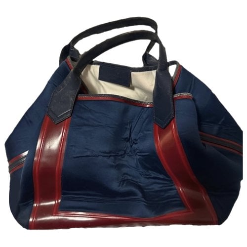 Pre-owned Balenciaga Cloth Clutch Bag In Blue