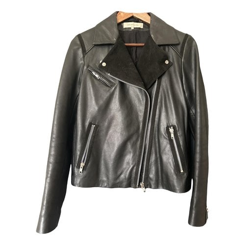 Pre-owned Gerard Darel Leather Jacket In Black