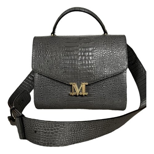 Pre-owned Max Mara Leather Crossbody Bag In Grey