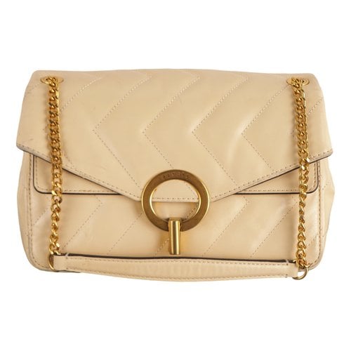 Pre-owned Sandro Yza Leather Handbag In Beige