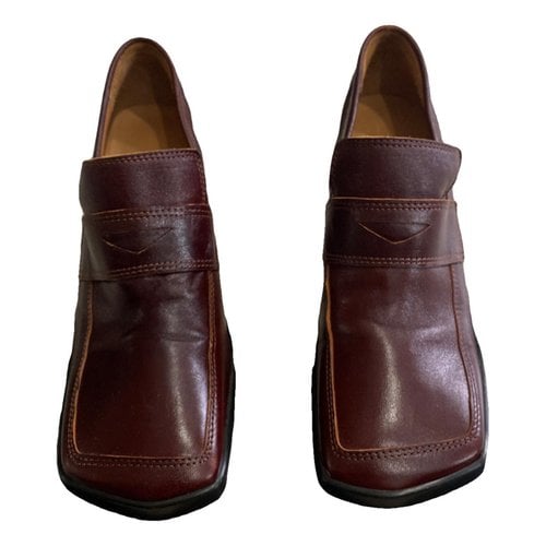 Pre-owned Miista Leather Mules & Clogs In Burgundy