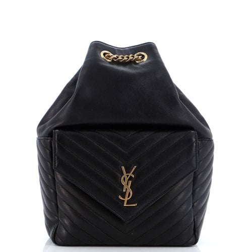Pre-owned Saint Laurent Leather Backpack In Black