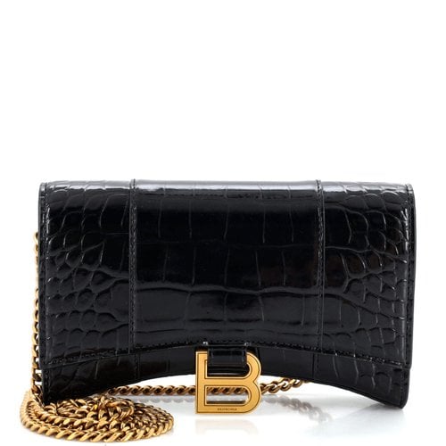 Pre-owned Balenciaga Leather Clutch Bag In Black