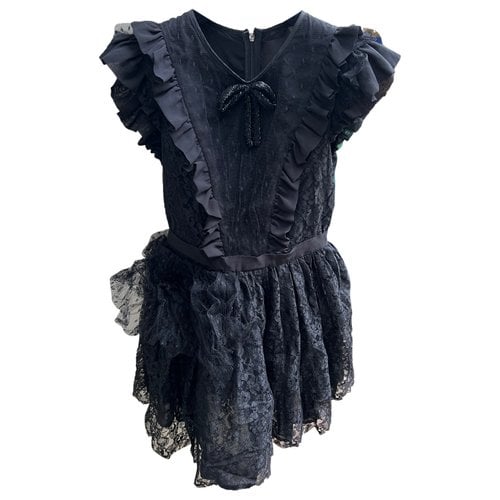 Pre-owned Msgm Lace Mini Dress In Black