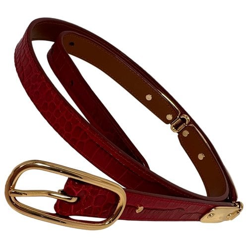 Pre-owned Lauren Ralph Lauren Leather Belt In Red