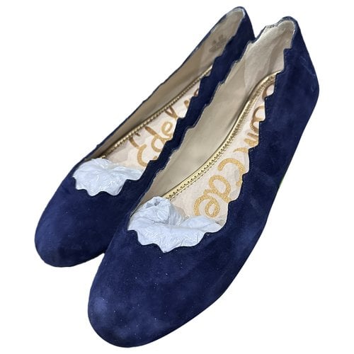 Pre-owned Sam Edelman Flats In Navy