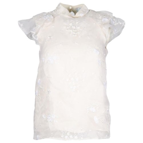 Pre-owned Erdem Silk Top In White