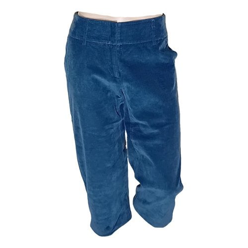 Pre-owned Max Mara Velvet Trousers In Blue