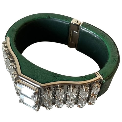 Pre-owned Prada Leather Bracelet In Green