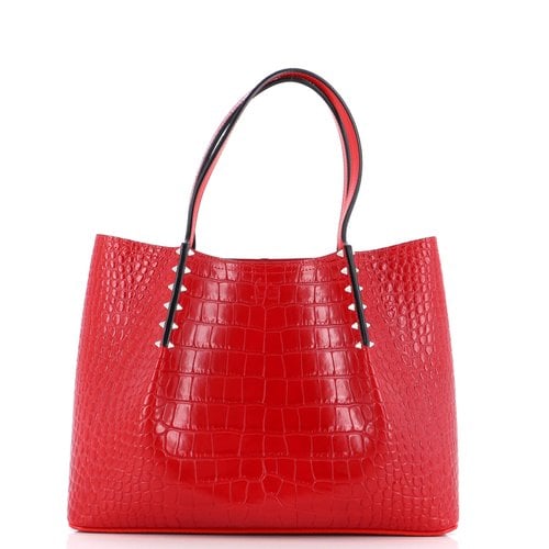 Pre-owned Christian Louboutin Leather Tote In Red