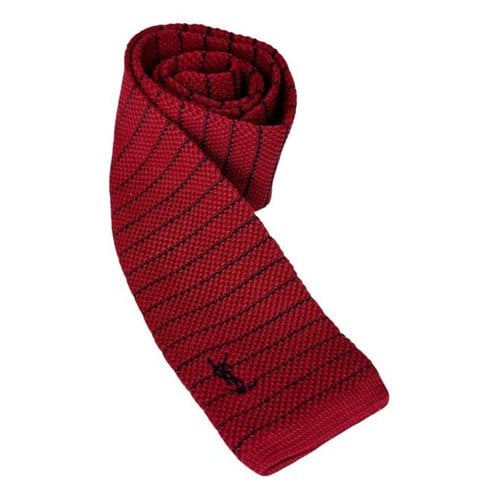 Pre-owned Saint Laurent Tie In Red