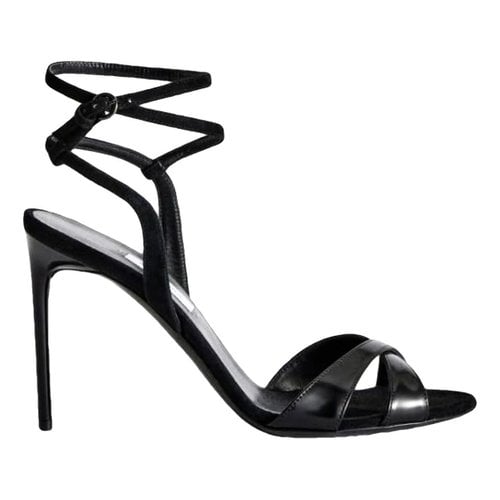 Pre-owned Max Mara Leather Sandals In Black