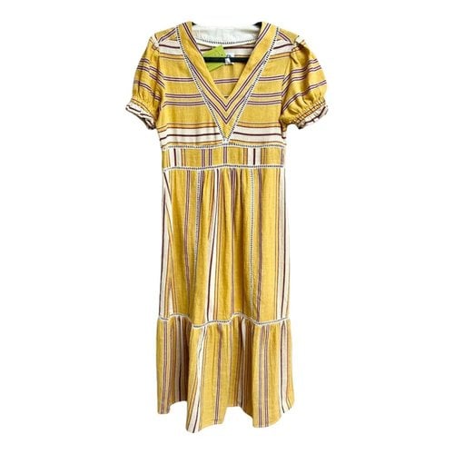 Pre-owned Dra Mid-length Dress In Yellow