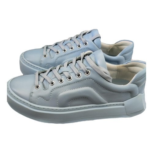 Pre-owned Pierre Hardy Leather Trainers In Blue