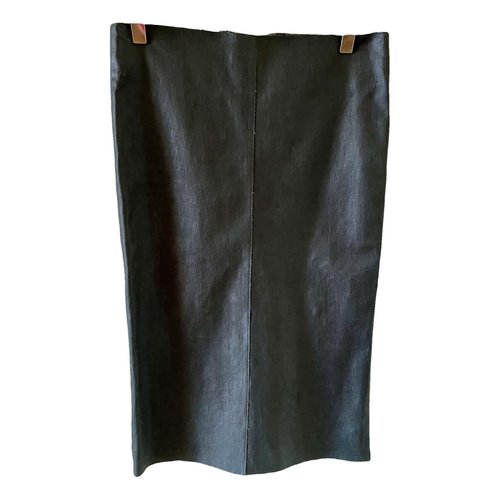 Pre-owned Jitrois Leather Mid-length Skirt In Grey