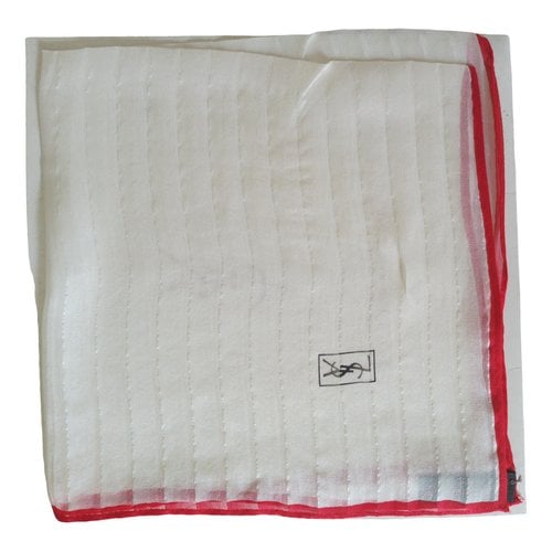 Pre-owned Saint Laurent Silk Handkerchief In White