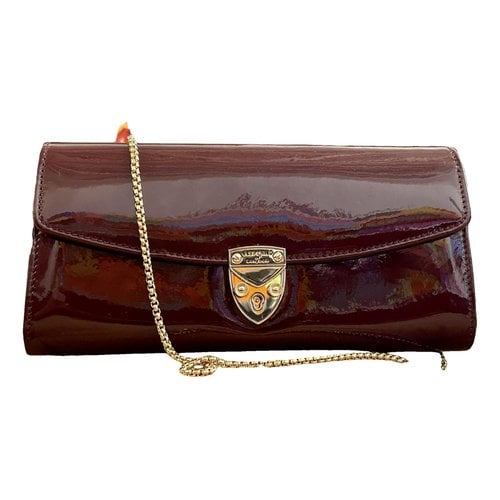 Pre-owned Aspinal Of London Leather Clutch Bag In Burgundy