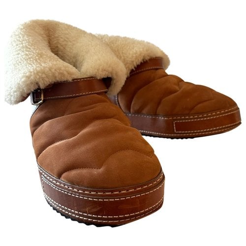 Pre-owned Chloé Leather Snow Boots In Brown