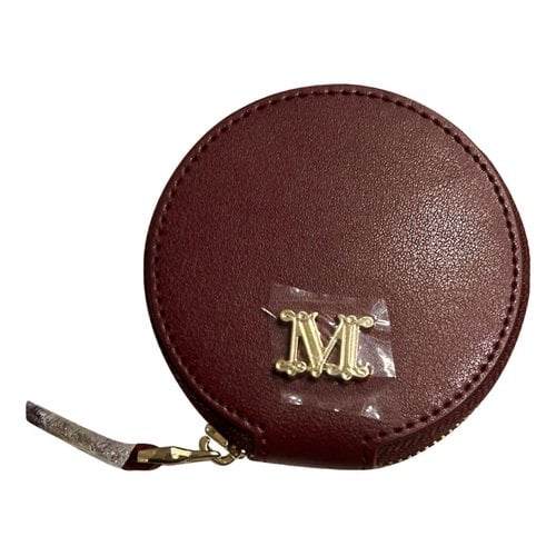 Pre-owned Max Mara Leather Wallet In Burgundy