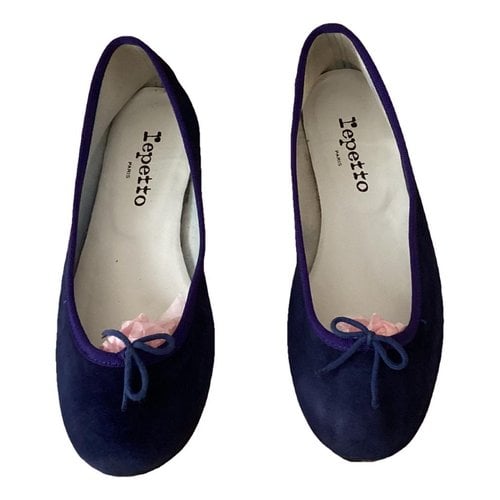 Pre-owned Repetto Leather Ballet Flats In Blue