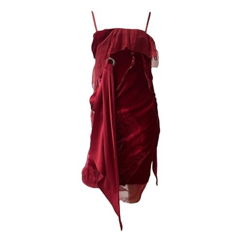 Pre-owned Dior Silk Mini Dress In Red
