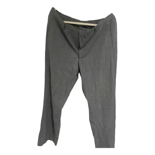 Pre-owned Jil Sander Wool Trousers In Grey