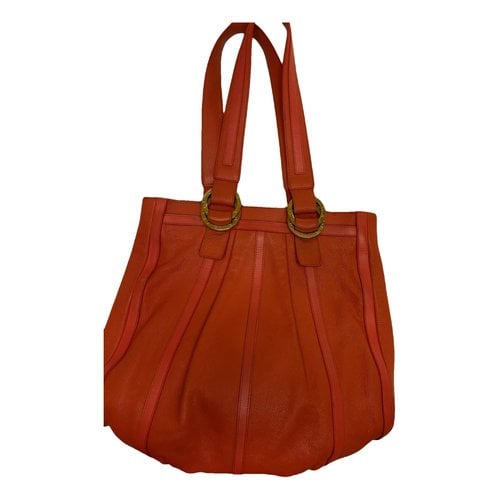Pre-owned Bvlgari Leather Handbag In Orange
