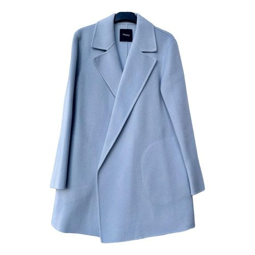 Pre-owned Theory Cashmere Coat In Blue