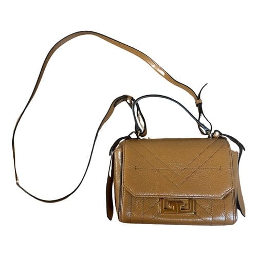 Pre-owned Givenchy Eden Patent Leather Crossbody Bag In Camel