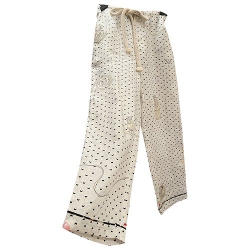 Pre-owned Loewe Linen Trousers In Multicolour
