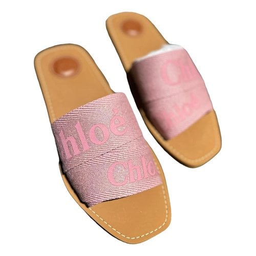 Pre-owned Chloé Cloth Flats In Pink