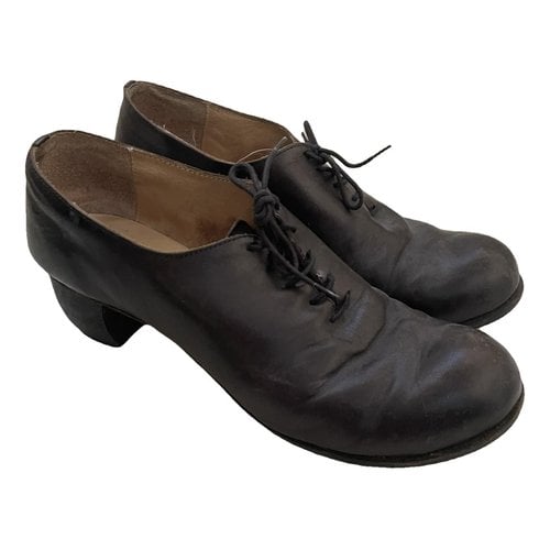 Pre-owned Reinhard Plank Leather Lace Ups In Black