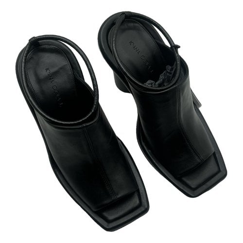 Pre-owned Ioana Ciolacu Leather Sandals In Black