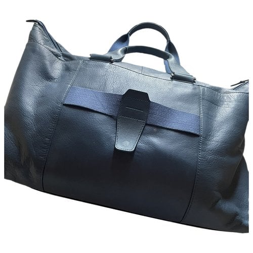 Pre-owned Piquadro Leather 48h Bag In Blue