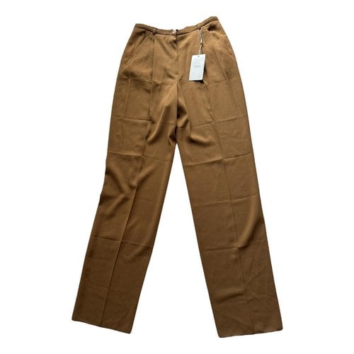 Pre-owned Armani Collezioni Wool Trousers In Brown