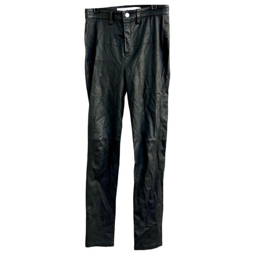 Pre-owned Iro Spring Summer 2019 Leather Trousers In Black