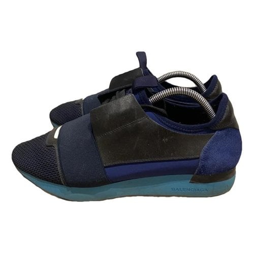 Pre-owned Balenciaga Race Low Trainers In Blue