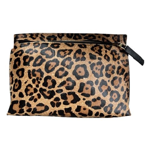 Pre-owned Loewe T Pouch Pony-style Calfskin Clutch Bag In Multicolour
