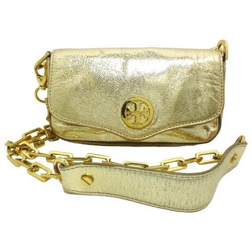 Pre-owned Tory Burch Leather Handbag In Gold