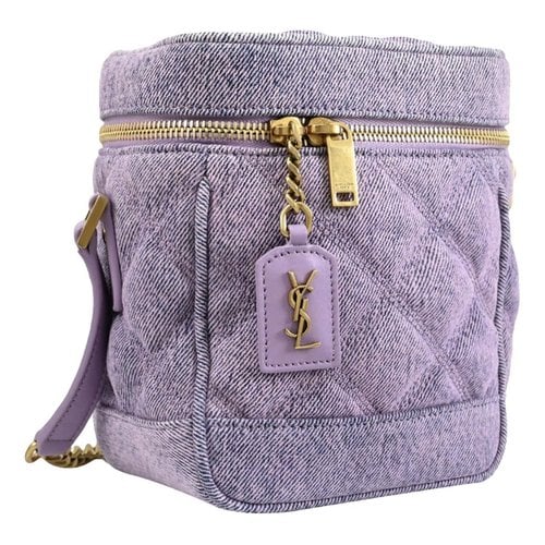 Pre-owned Saint Laurent Kate Monogramme Cloth Handbag In Purple