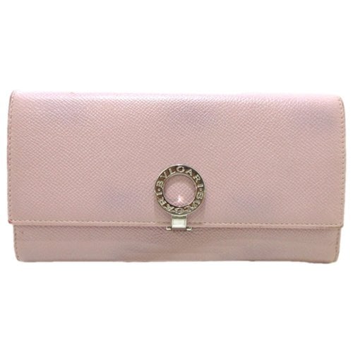 Pre-owned Bvlgari Leather Wallet In Pink