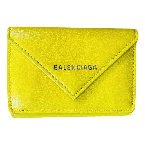 Pre-owned Balenciaga Leather Wallet In Yellow