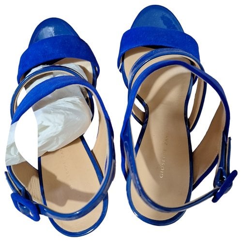 Pre-owned Giuseppe Zanotti Patent Leather Sandals In Blue