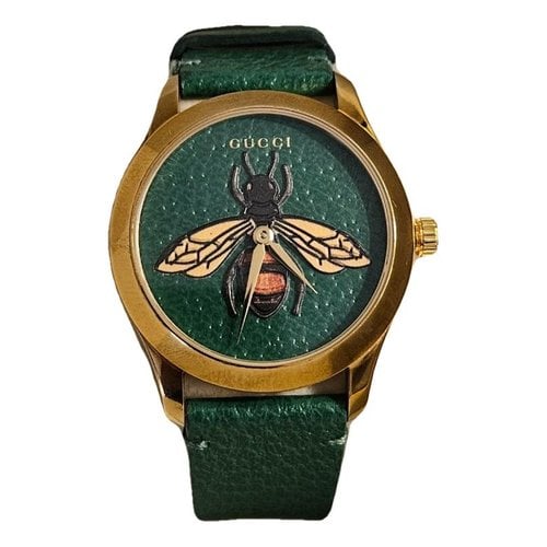 Pre-owned Gucci G-timeless Watch In Green
