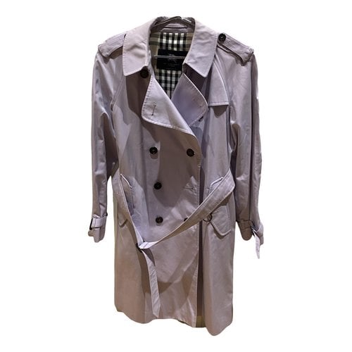 Pre-owned Burberry Chelsea Trench Coat In Purple