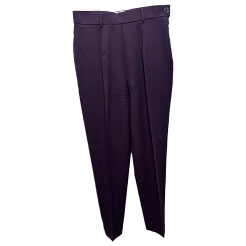 Pre-owned Givenchy Wool Carot Pants In Purple