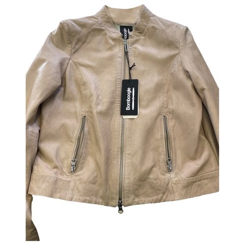 Pre-owned Bomboogie Leather Jacket In Beige